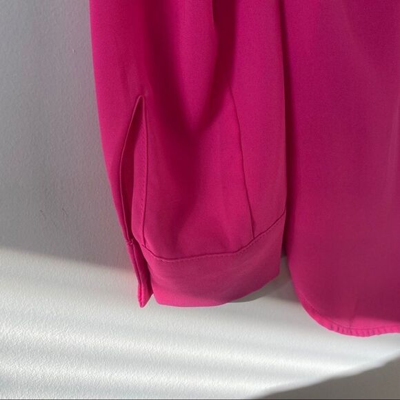 RO&DE Hot Pink Hidden Button Down Long Sleeve - Picture 6 of 8